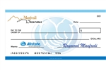 Large novelty check, 22 x 44 with foam core back.