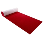 3x12 low pile red carpet with rubber backing for event photo areas.