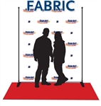 Fabric photo op backdrop, 8'x6' shipped with aluminum stand and 3x8 red carpet.
