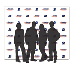 Promotional backdrop for step and repeat areas, made of durable, wrinkle-resistant vinyl to beautifully market your brand.